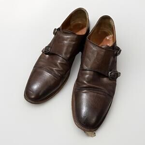 ANTONIO MAURIZI MENS BROWN MONK STRAP SHOES EU41/US8-8.5 MADE IN ITALY RP ~$200